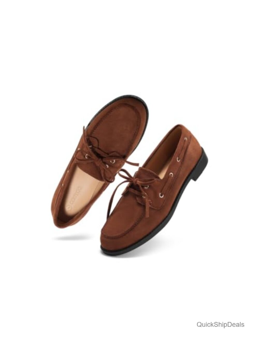 Faux Suede Slip On Loafers for Women Lace Up Flat Shoes
